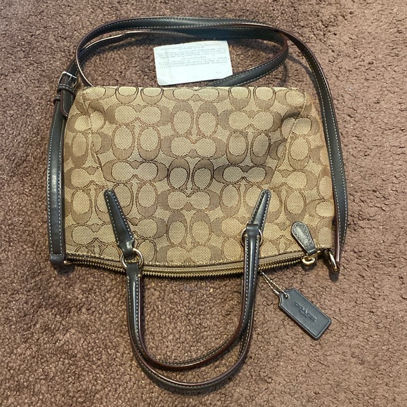 Coach Brown Crossbody Bag with Leather Trim - Picture 12 of 17